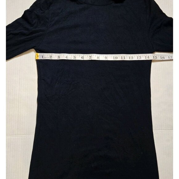 Premise Studio Ladies Navy Blue Turtle Neck Rough Edge Medium Womens Pima Cotton - Picture 3 of 5